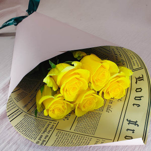 Букет из 5 желтых роз (60-70 см)