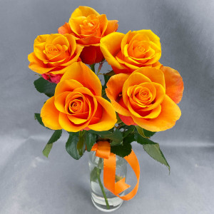 Букет из 5 оранжевых роз (60 см)